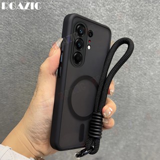 Vỏ từ tính sang trọng Tương thích cho Tecno Camon 50 Pro / Camon 50 Ultra 5G Frosted Bán trong suốt có dây đeo cổ tay Vỏ bảo vệ chống sốc chống vân tay FG02