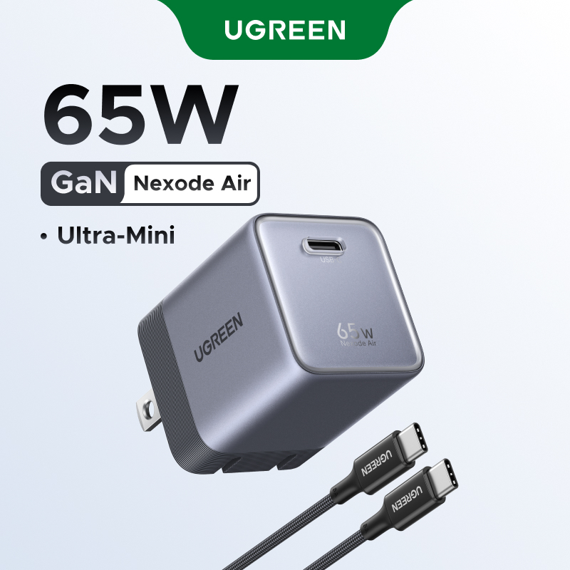 Bộ sạc nhanh 65W GaN Cổng đơn USB-C có thể gập lại UGREEN, Bộ sạc tường nhỏ gọn cho iPhone 17 / 16 Pro Max, Samsung Galaxy S26 / S25 Ultra, iPad, MacBook Air