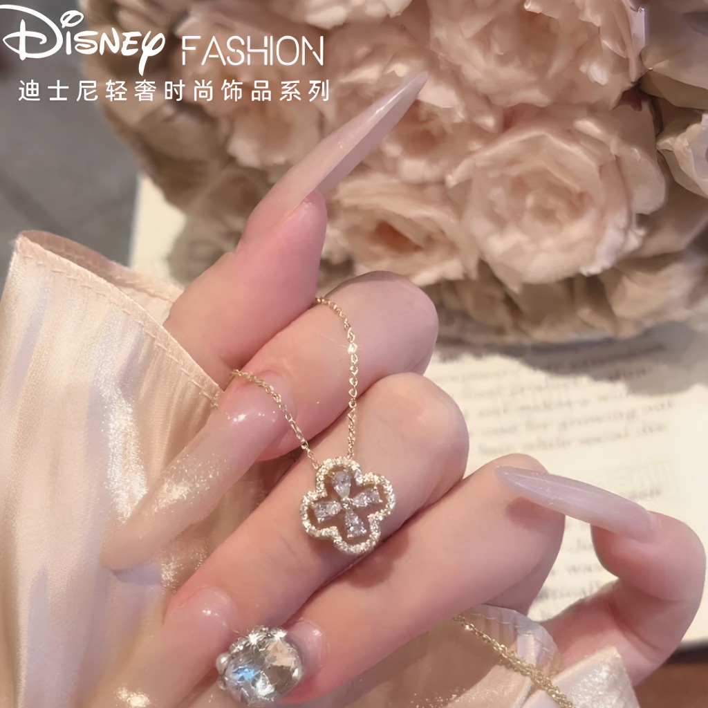 Disney Bốn Lá Cỏ Ba Lá Vòng Cổ Nữ 2026 Phong Cách Mới Quà Tặng Sinh Nhật Bé Gái Thiết Thực Cao Cấp Bạn Gái Người Lớn Quà Tặng Đồng Làm