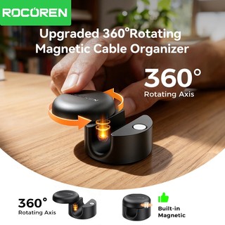 Rocoren 9 Cái 360° Xoay Dây Quản Lý Cáp Từ Tính Tổ Chức Kẹp Cáp Dính Nâng Cấp Giá Đỡ Dây Dưới Bàn Làm Việc
