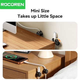 Rocoren 9 Cái 360° Xoay Dây Quản Lý Cáp Từ Tính Tổ Chức Kẹp Cáp Dính Nâng Cấp Giá Đỡ Dây Dưới Bàn Làm Việc