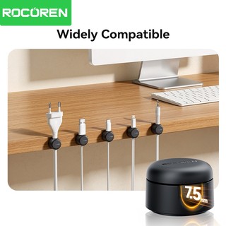 Rocoren 9 Cái 360° Xoay Dây Quản Lý Cáp Từ Tính Tổ Chức Kẹp Cáp Dính Nâng Cấp Giá Đỡ Dây Dưới Bàn Làm Việc