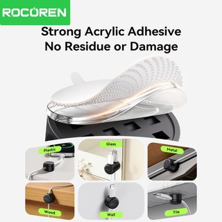 Rocoren 9 Cái 360° Xoay Dây Quản Lý Cáp Từ Tính Tổ Chức Kẹp Cáp Dính Nâng Cấp Giá Đỡ Dây Dưới Bàn Làm Việc