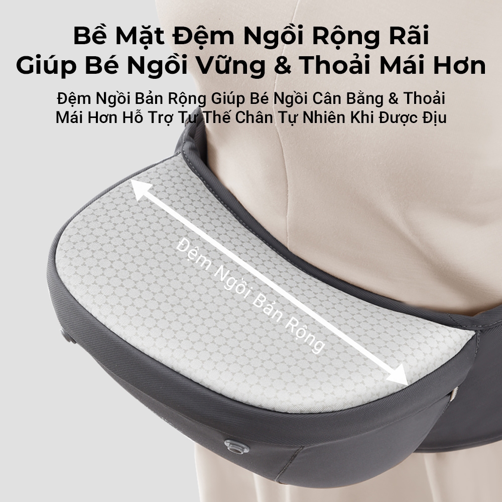 Địu Em Bé Bebear Cao Cấp Có Ghế Ngồi – Chống Đau Lưng, Thu Gọn Nhanh, Chuẩn M-Shape Cho Bé 0-36 Tháng địu cho bé
