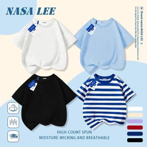 Áo thun màu trắng cho trẻ em NASA, Cotton thoáng khí, thích hợp cho bé trai bé gái 3-16 tuổi, thiết kế tối giản & phong cách phù hợp