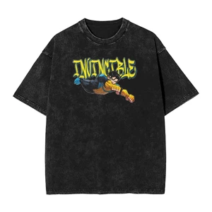 Invincible Mark Grayson Graffiti Phong Cách Nghệ Thuật Nam Tiểu Thuyết Cổ Tròn 100% Áo Thun Cotton Rửa