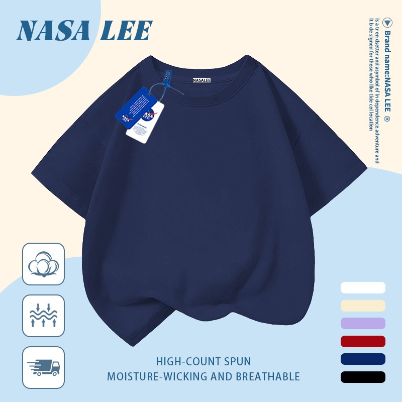 [Giao hàng trong ngày, giao hàng trong 2 ngày] Áo thun màu trắng cho trẻ em NASA, Cotton thoáng khí, thích hợp cho bé trai bé gái 3-16 tuổi, thiết kế tối giản & phong cách phù hợp