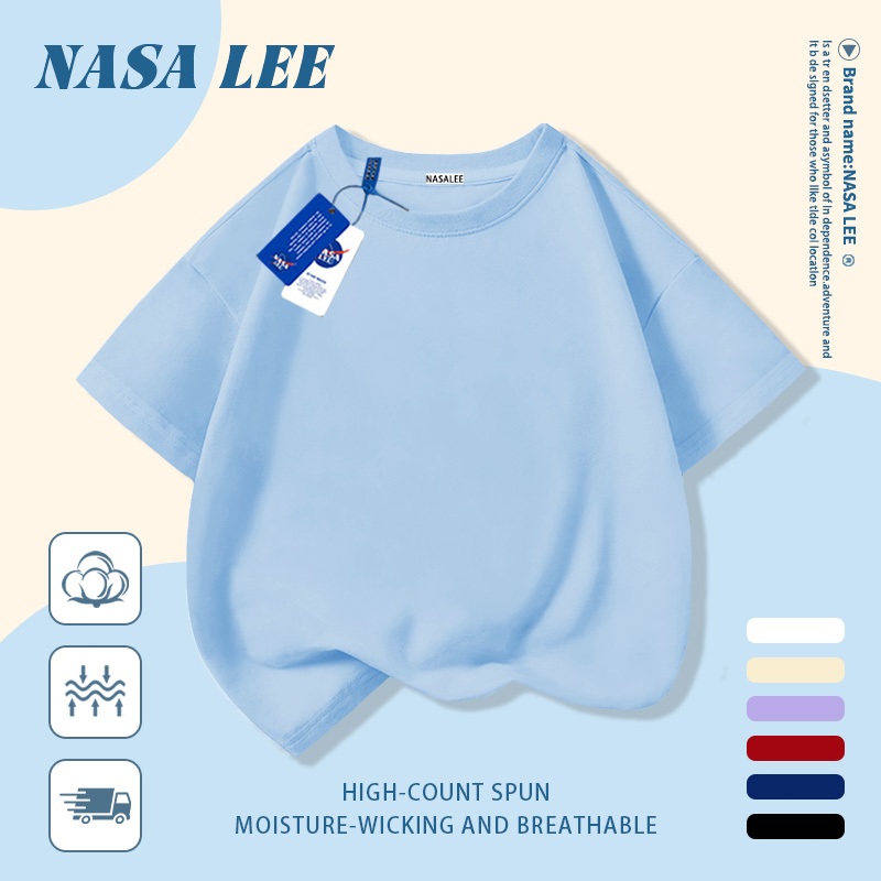 [Giao hàng trong ngày, giao hàng trong 2 ngày] Áo thun màu trắng cho trẻ em NASA, Cotton thoáng khí, thích hợp cho bé trai bé gái 3-16 tuổi, thiết kế tối giản & phong cách phù hợp 2