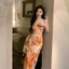 Đầm hoa dây thiết kế xinh nhẹ nhàng dài đầm dài tiểu thư dáng dạ hội body váy liền thân dáng dài