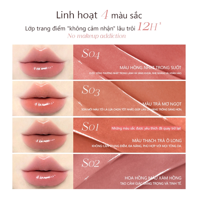 [LIVE Combo 2] Son dưỡng ẩm Mooekiss, Son dưỡng ẩm & làm phẳng cao, Son môi cao, Nhẹ & Không dính