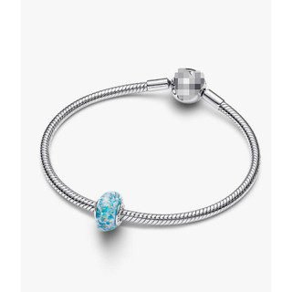 [Mới 2026] Mặt dây chuyền thủy tinh và lấp lánh S925 Turquoise Murano / Mặt dây chuyền đơn giản thời trang DIY