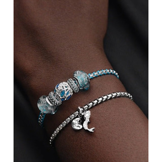 [Mới 2026] Mặt dây chuyền thủy tinh và lấp lánh S925 Turquoise Murano / Mặt dây chuyền đơn giản thời trang DIY