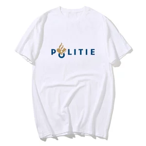 Cảnh Sát Quốc Gia Quân Đoàn Politie Cotton Nguyên Chất Áo Sơ Mi Hippie Áo Thun Nam Đi Biển Y2K Vui Vẻ Tùy Chỉnh DIY Tay Ngắn Top Tee