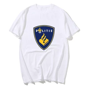 Hà Lan Cảnh Sát Quốc Gia Quân Đoàn Politie Patch Áo Thun Cotton Nguyên Chất Cho Nam Mùa Hè Y2K Thiết Kế Cơ Bản Áo Thun Tay Ngắn