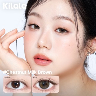 Kính áp tròng màu Kilala  Nâu ChestnutMilkBrown/Icy Blue/ Đen Psychedelic Black lens cận 6 tháng DIA 14.2-14.5mm có độ (0-7)[Giá 1 chiếc lens ]