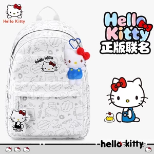 Hellokitty Schoolbag Ba Lô Học Sinh Trung Học Nữ Trung Học Công Suất Lớn Đồng Thương Hiệu Mặt Dây Chuyền Chính Hãng Cao Cấp