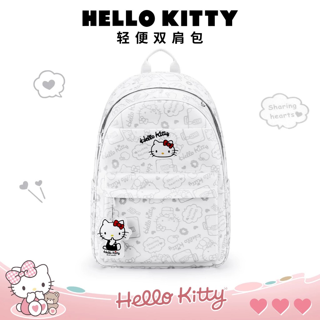Hellokitty Schoolbag Ba Lô Học Sinh Trung Học Nữ Trung Học Công Suất Lớn Đồng Thương Hiệu Mặt Dây Chuyền Chính Hãng Cao Cấp