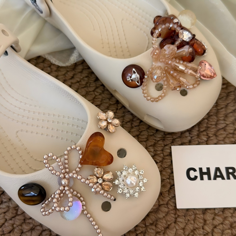 Phụ Nữ Bé Gái Tắc Sandal Giày DIY Quyến Rũ Phong Cách Dễ Thương Tan Nơ Mặt Dây Chuyền Nút Lỗ Giày Trang Trí Bộ Phụ Kiện Quà Tặng