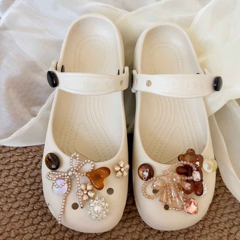 Phụ Nữ Bé Gái Tắc Sandal Giày DIY Quyến Rũ Phong Cách Dễ Thương Tan Nơ Mặt Dây Chuyền Nút Lỗ Giày Trang Trí Bộ Phụ Kiện Quà Tặng