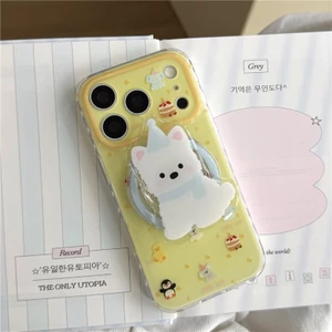 IPhone 17 Pro Max Hình chú chó nhỏ dễ thương trên cổ áo Chất liệu TPU Vỏ điện thoại xử lý IMD