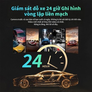 Unisen U4U5 Camera hành trình ô tô Tầm nhìn ban đêm siêu rõ nét HD 2K Cảm biến trọng lực