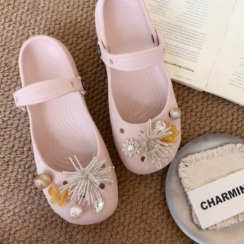 Phụ Nữ Bé Gái Tắc Sandal Giày DIY Quyến Rũ Phong Cách Cổ Tích Bướm Vàng Mặt Dây Chuyền Nút Lỗ Giày Trang Trí Bộ Phụ Kiện Quà Tặng
