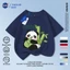 NASA Panda Children Áo ngắn tay mùa hè Cotton nguyên chất thoáng khí vừa lớn Trẻ em in hình vui nhộn