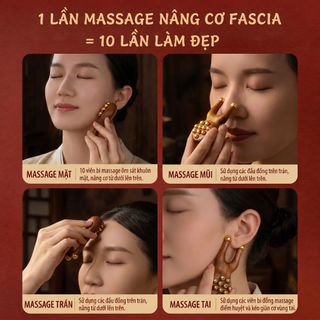 Kết hợp với đồng thauLược Gỗ Đàn Hương Mát Xa Da Mặt Và Mắt guasha tool