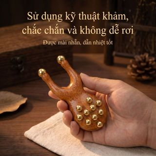 Kết hợp với đồng thauLược Gỗ Đàn Hương Mát Xa Da Mặt Và Mắt guasha tool