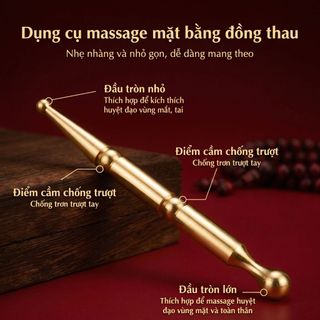 que cạo gió bằng đồng làm đẹp da mặt điểm chân điểm tai đầu dò massage đầu dụng cụ massage kim loại bằng thép không gỉ