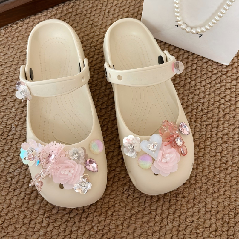 Phụ Nữ Bé Gái Tắc Sandal Giày DIY Quyến Rũ Phong Cách Cổ Tích Hoa Xanh Mặt Dây Chuyền Nút Lỗ Giày Trang Trí Bộ Phụ Kiện Quà Tặng