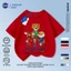 NASA Meijiamo World Cup Linh vật Trẻ em tay ngắn mùa hè Cotton nguyên chất thoáng khí vừa lớn Trẻ em in hình vui nhộn