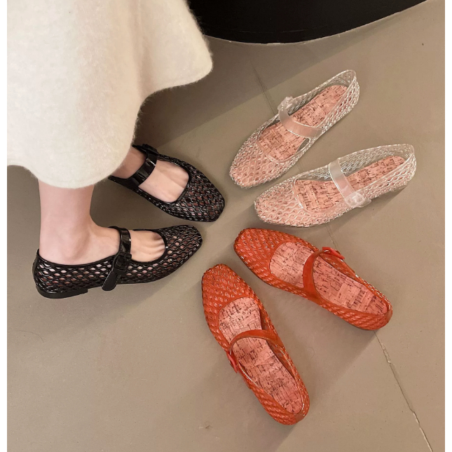 Giày sandal rỗng mới Giày thạch trong suốt