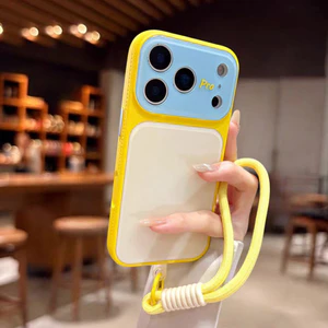 Ốp Lưng Cứng Khối Màu Tươi Mùa Hè Có Dây Buộc Tương Thích Cho iPhone 13 Pro Max 14 Pro Max 15 Pro Max 16 Pro Max 17 Pro Max Cover