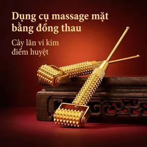 Con lăn massage mặt bằng đồng - Kích hoạt da, làm đẹp và săn chắc khuôn mặt