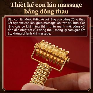 Con lăn massage mặt bằng đồng - Kích hoạt da, làm đẹp và săn chắc khuôn mặt