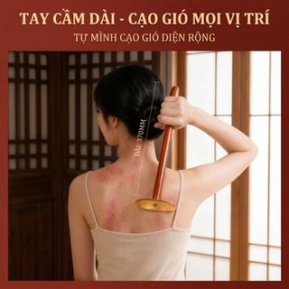 Miếng cạo gió hình Thái Cực bằng đồng (phiên bản tay cầm dài) – Hỗ trợ tự massage toàn thân, tự cạo gió lưng hiệu quả, massage và cạo gió, thông kinh lạc, giảm đau nhức.