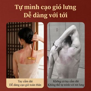 Miếng cạo gió hình Thái Cực bằng đồng (phiên bản tay cầm dài) – Hỗ trợ tự massage toàn thân, tự cạo gió lưng hiệu quả, massage và cạo gió, thông kinh lạc, giảm đau nhức.