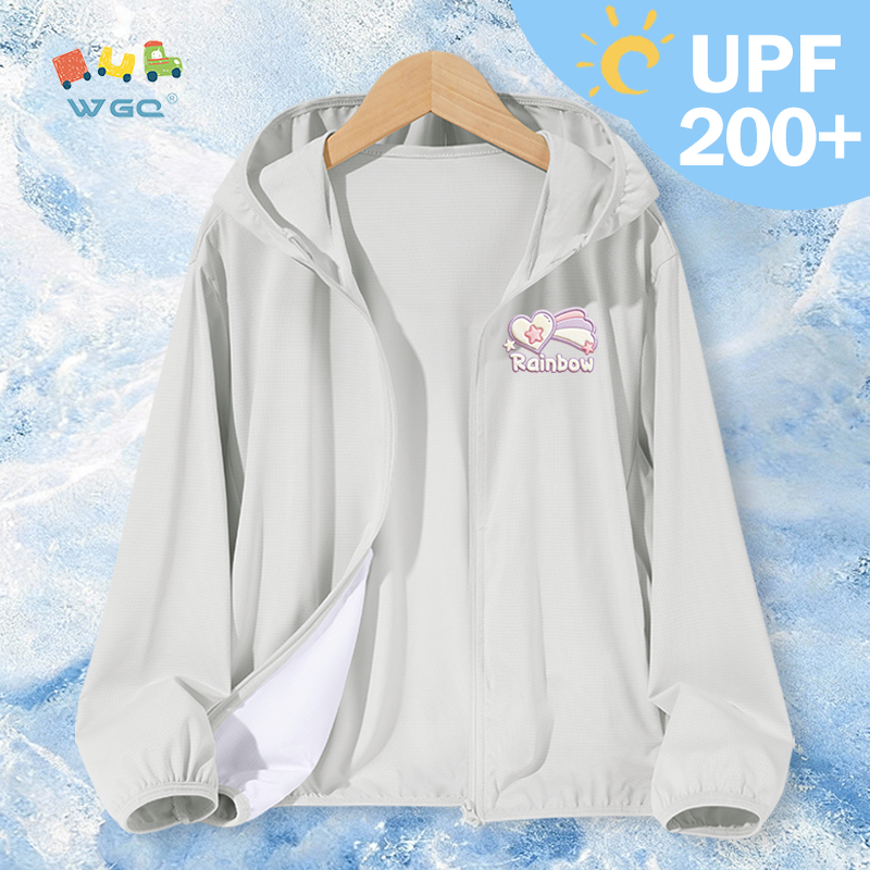 W.G.Q Áo chống nắng cho bé trai，Thoáng khí mát mẻ，Kem chống nắng UPF200 +，Thời trang thoải mái khi in hình trái tim