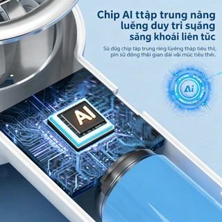 [Mới 2026] Quạt cầm tay QUITEK Tốc độ cao, 100 cấp độ gió, kèm tấm chườm lạnh làm mát tức thì