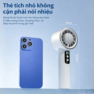 [Mới 2026] Quạt cầm tay QUITEK Tốc độ cao, 100 cấp độ gió, kèm tấm chườm lạnh làm mát tức thì
