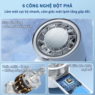 [Mới 2026] Quạt cầm tay QUITEK Tốc độ cao, 100 cấp độ gió, kèm tấm chườm lạnh làm mát tức thì