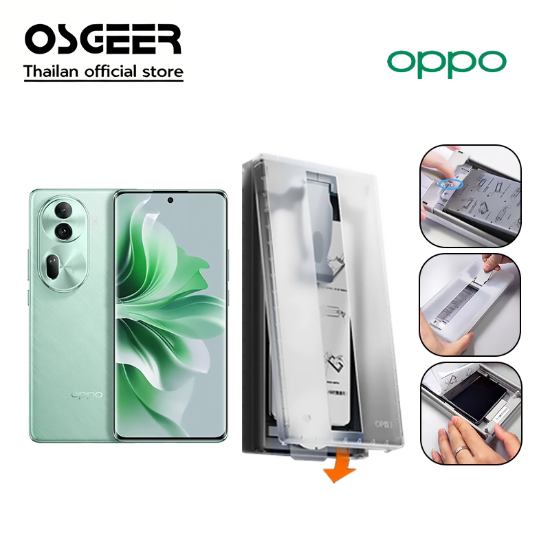 [Osgeer] Phim bảo vệ màn hình cong cho OPPO Reno 9 10 / 11 Pro Plus 8t A1Pro A2Pro findx3 3pro find x5pro Phim kính có công cụ lắp đặt không bụi