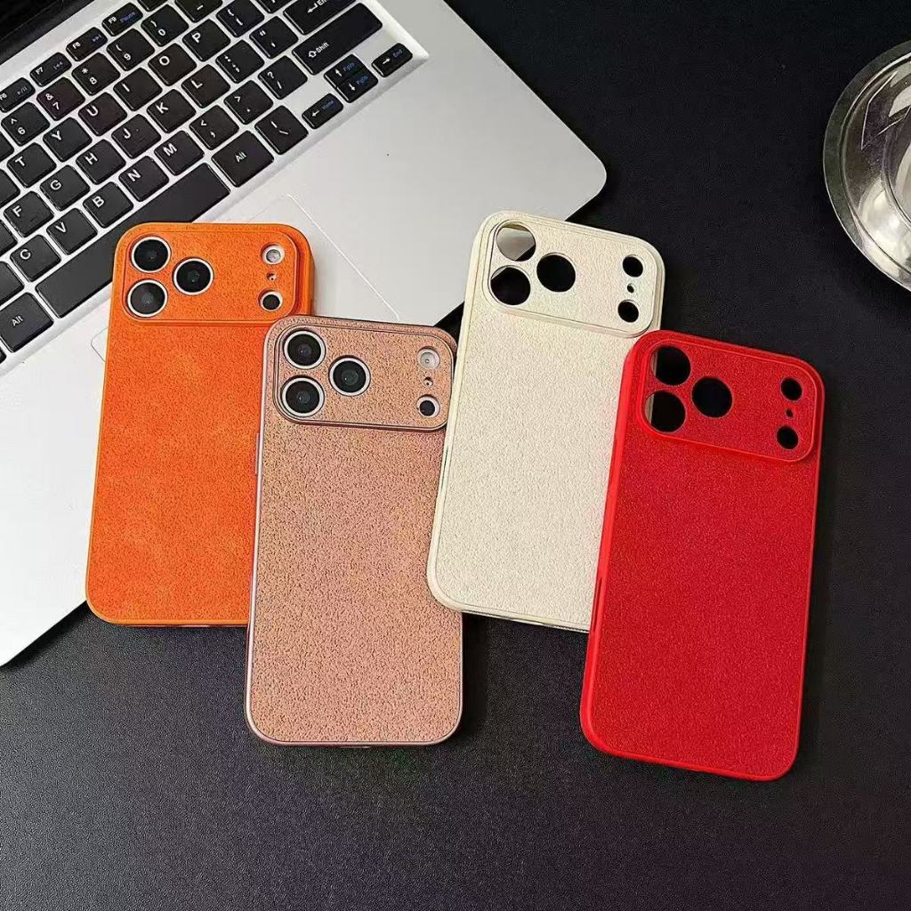 (17 tức thì) Chất liệu kết cấu hố mặt trăng mờ sang trọng Vỏ điện thoại chống sốc Thích hợp cho iPhone 17 16 15 14 13 12 11 Pro Max Plus Ốp lưng