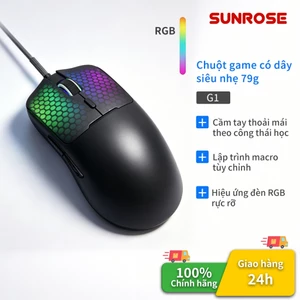 SUNROSE Chuột chơi game có dây nhẹ G1 79g 7200 DPI Đèn nền RGB Trình điều khiển có thể lập trình Vỏ tổ ong rỗng cho máy tính xách tay Máy tính để bàn Chơi game & Văn phòng