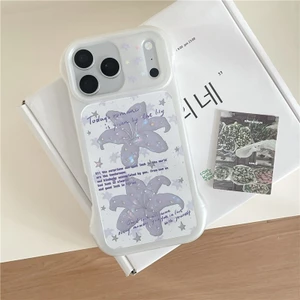 Ốp điện thoại chất liệu Acrylic họa tiết hoa iPhone 17 Pro Max