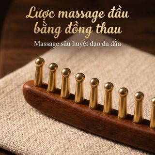 10 Răng Đồng Thau Và Gỗ Lược, Có Thể Chải Tóc, Massage, Chống Tĩnh Điện, Làm Tóc