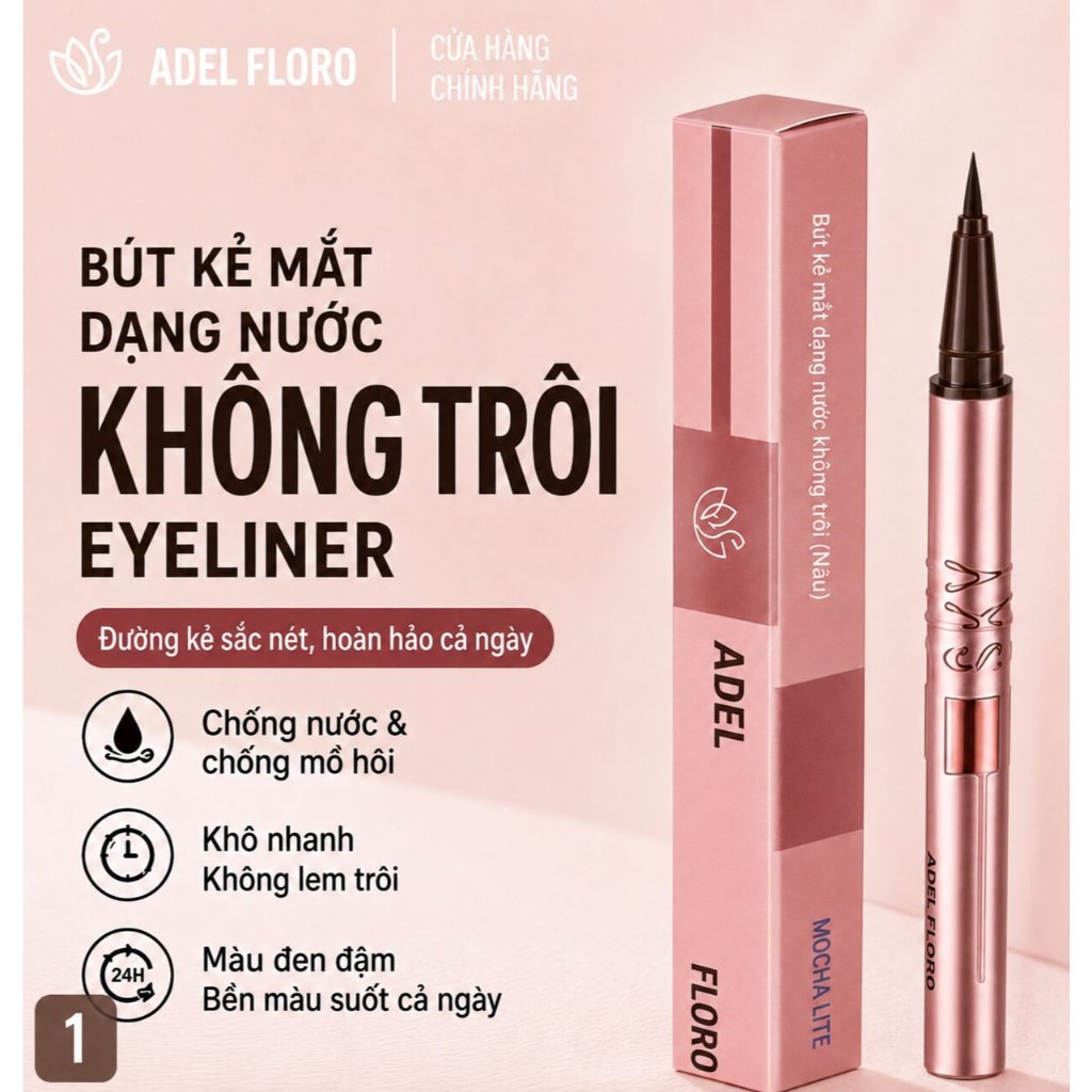 👑【ĐỘC QUYỀN】Bút Kẻ Mắt Đắp Nổi Adel- Thiết Kế Chạm Khắc Sang,Nét Siêu Mảnh Chống Nước 24H,Không Trôi