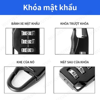 Khóa Số 3 Mã Mini Chống Trộm Cho Vali, Túi Xách, Ba Lô Du Lịch Kiểu Móc Carabiner