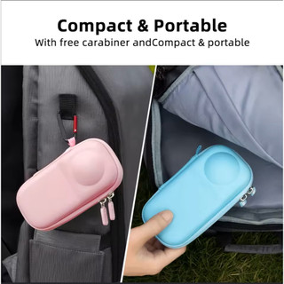 Túi Bảo Quản Máy Ảnh Cho Insta360 X4 Air X5 X4 X3 Vỏ Cứng Chống Sốc Chịu Áp Lực Có Carabiner Cho Selfie Stick Phụ Kiện Chân Máy